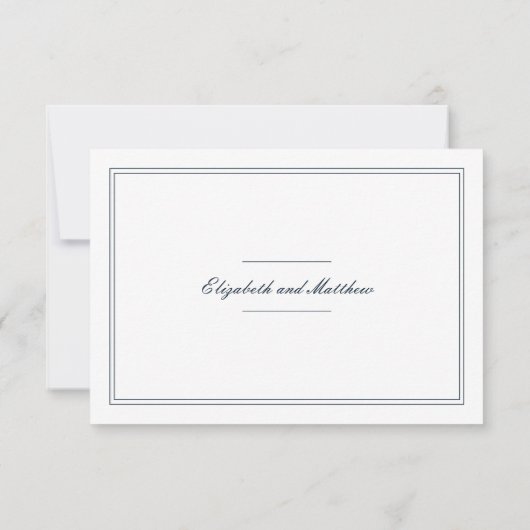 Mariage classique et simple élégant RSVP (Dos)