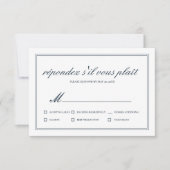Mariage classique et simple élégant RSVP (Devant)