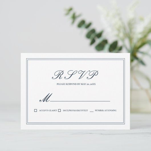 Mariage classique et simple élégant RSVP (Debout devant)