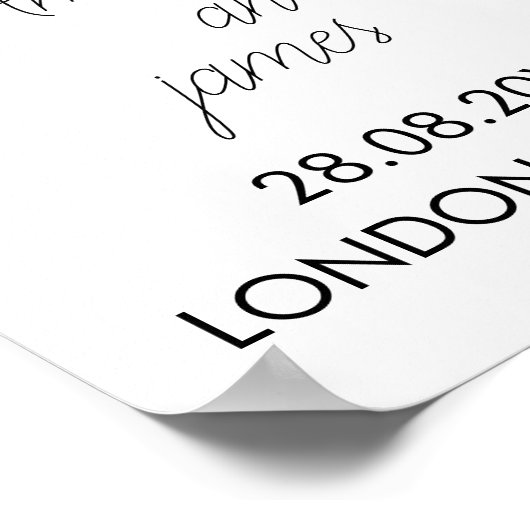 Mariage classique Modèle Affiche de bienvenue, élé (Coin)