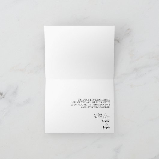 Mariage classique moderne Carte de remerciements p (Intérieur)