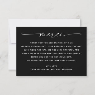 Mariage Classique Moderne Noir Merci Élégant Pho