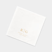 Mariage classique Monogramme Date Lieu Gold (Gauche)