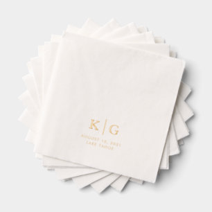 Mariage classique Monogramme Date Lieu Gold