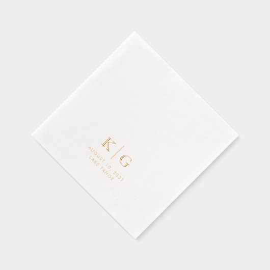 Mariage classique Monogramme Date Lieu Gold (Droite)