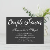 Mariage Classique Noir & Blanc Script Invitation C (Debout devant)