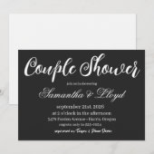 Mariage Classique Noir & Blanc Script Invitation C (Devant / Derrière)