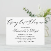 Mariage Classique Noir & Blanc Script Invitation p (Debout devant)