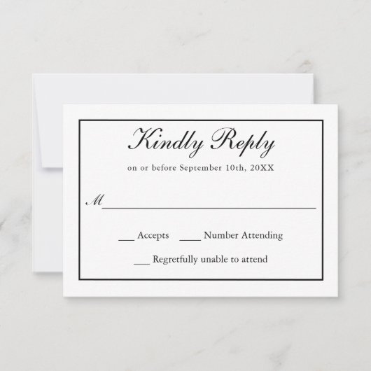 Mariage classique simple élégance RSVP (Devant)