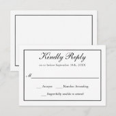 Mariage classique simple élégance RSVP (Devant / Derrière)