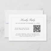 Mariage classique simple élégance RSVP avec code Q (Devant)