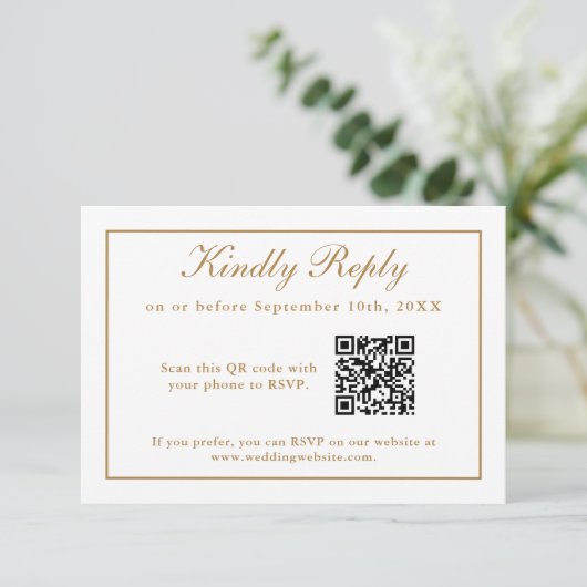 Mariage classique simple élégance RSVP avec code Q (Debout devant)