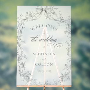 Mariage Classique Vintage Fleurs Noires Bienvenue