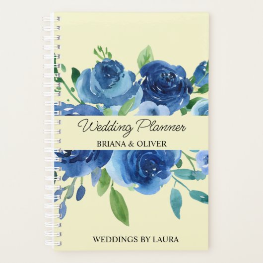 Mariage client Floral moderne bleu marine (Devant)