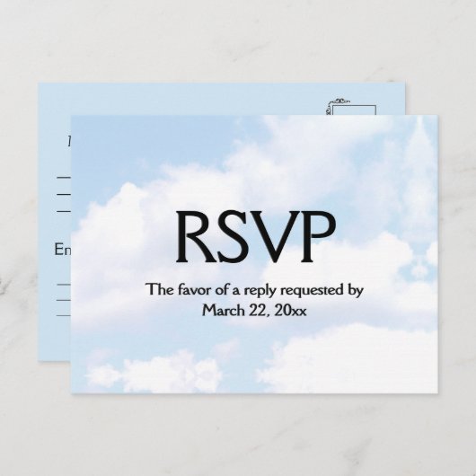 Mariage cloud RSVP avec menu (Devant / Derrière)