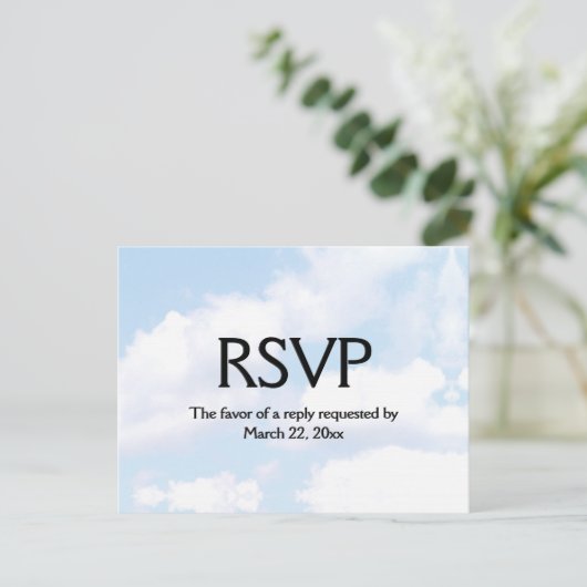 Mariage cloud RSVP avec menu (Debout devant)