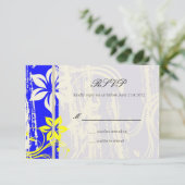 Mariage Cobalt Blue et Jaune Swirl RSVP (Debout devant)