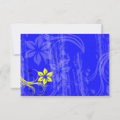 Mariage Cobalt Blue et Jaune Swirl RSVP (Dos)