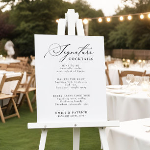 Mariage Cocktail Bar Menu Élégant Poster Moderne