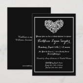 Mariage Cœur Tourbillonnant - Invitation de Fiança (Devant / Derrière)