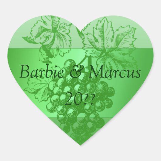 Mariage Coeur Vert personnalisé Étiquette de vin p (Devant)