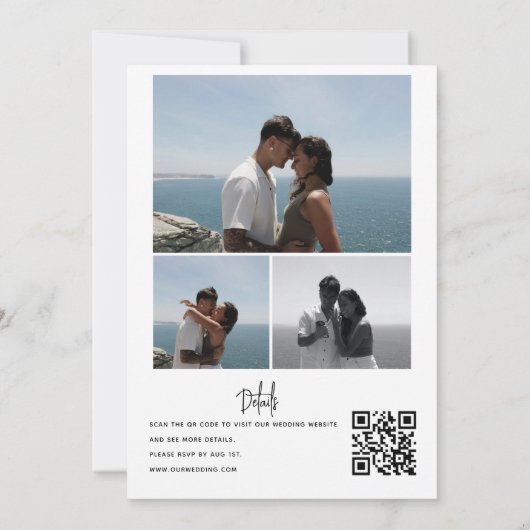 Mariage Collage Photo | Invitations Code Qr (Dos)