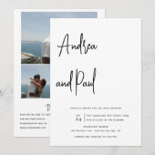 Mariage Collage Photo | Invitations Code Qr (Devant / Derrière)