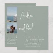 Mariage Collage Photo | Invitations Code Qr (Devant / Derrière)