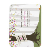Mariage Coloré Forêt Enregistrer La Date Magnet (Vertical)