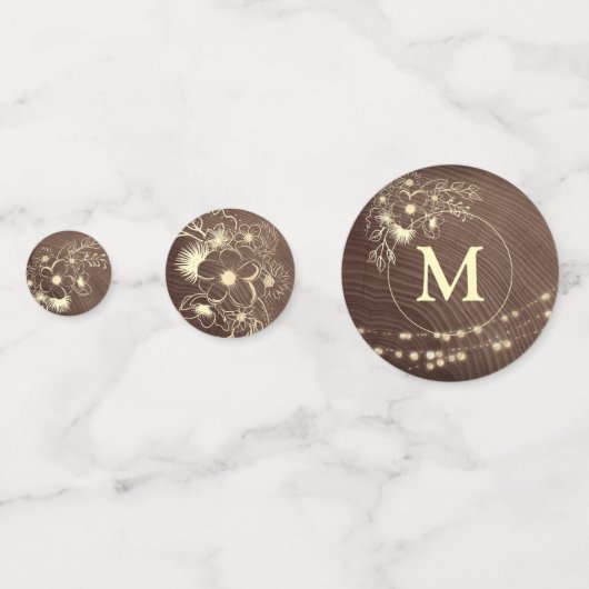 Mariage Confetti à cordes florales rustiques (Devant)