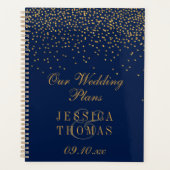 Mariage Confetti en or bleu marine et glam (Devant)