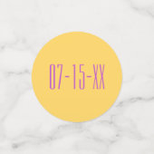 Mariage Confetti Fleurs fraîches Magentas Jaunes (Petit recto)