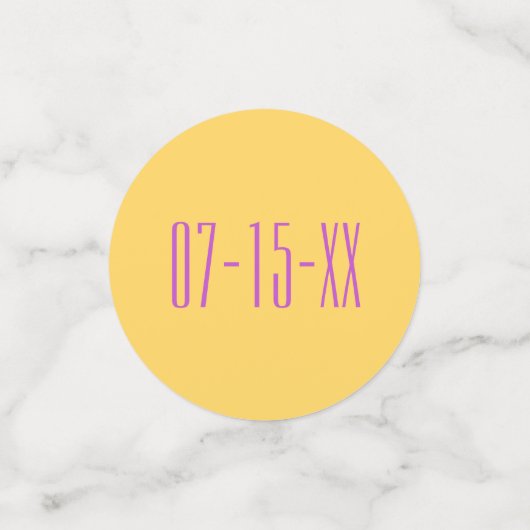 Mariage Confetti Fleurs fraîches Magentas Jaunes (Petit recto)