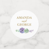 mariage confetti personnalisé or et violet (Petit recto)