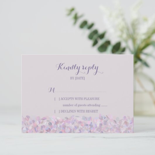 Mariage confetti pourpre RSVP (Debout devant)