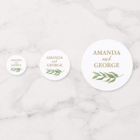 mariage confetti verdure botanique et or (Devant)