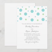 Mariage Confetti Vert Turquoise Invitation (Devant / Derrière)