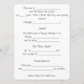 Mariage Conseils Commentaire Carte Gold Foil Parti (Dos)