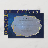 Mariage Constellation Bleue de minuit RSVP (Devant / Derrière)