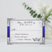 Mariage conte de fée orné, Réponse RSVP Gris (Debout devant)