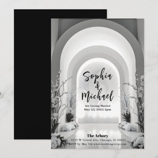 Mariage Contexte Magazine Couverture Invitation (Devant / Derrière)