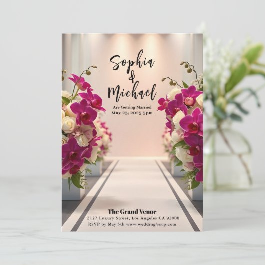 Mariage Contexte Magazine Couverture Invitation (Debout devant)