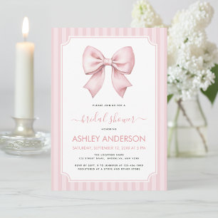 Mariage Coquette : Invitation avec Ruban Rose et R