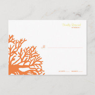 Mariage corail tropical orange et jaune rsvp