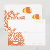 Mariage corail tropical orange et jaune rsvp (Devant / Derrière)
