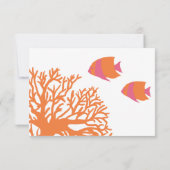 Mariage corail tropical orange et rose rsvp (Dos)