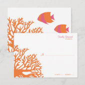 Mariage corail tropical orange et rose rsvp (Devant / Derrière)