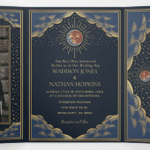 Mariage couleur or soleil et lune carte Tarot (Intérieur au milieu)