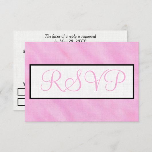 Mariage couleur rose pâle RSVP (Devant / Derrière)
