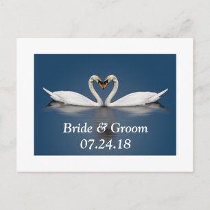 Mariage Couple Joli Swans Enregistrer la carte Dat